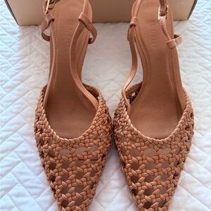 Billini Tan Braided Kitten Heels